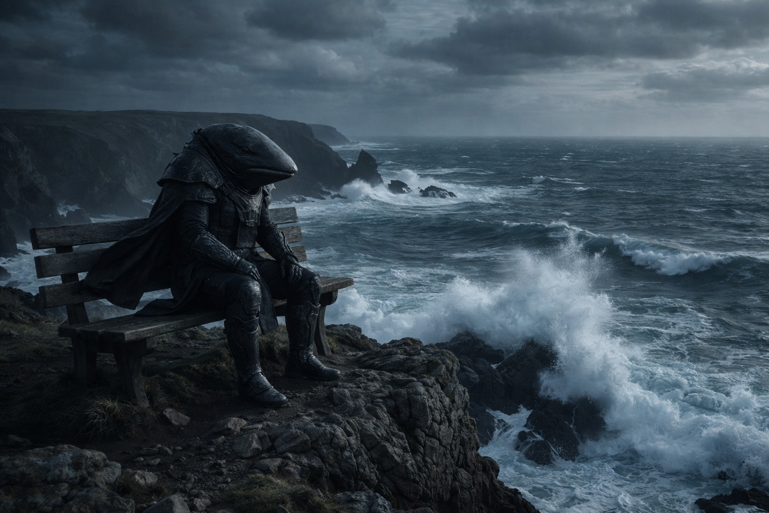 Black Whale Ocean Cliff